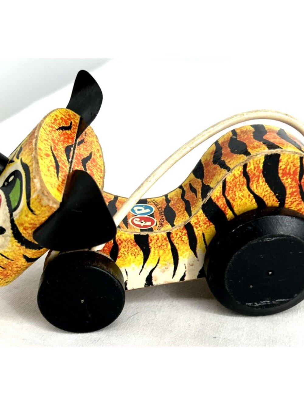 Fisher Price Pull Toy Tawny Tiger Plastic String 654 USA Works - Picture 2 of 5